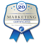 Top 20 Online Marketing Certificates Badge