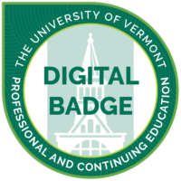 A generic UVM Digital Badge circular graphic