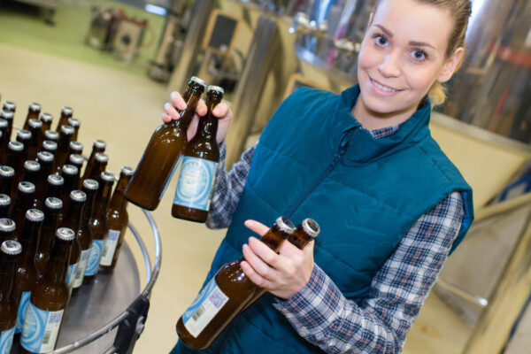 Woman worker in a brewery